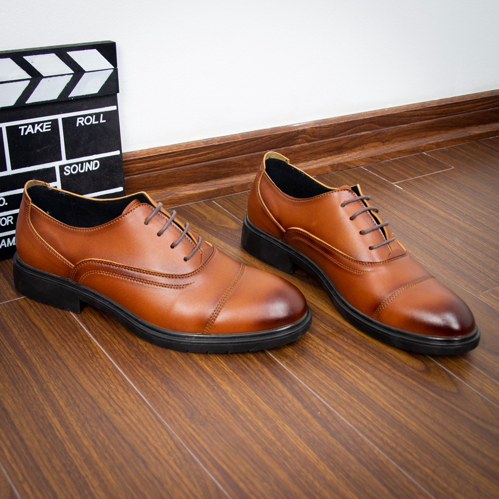 Giày Tây Oxford CapToe - 2 màu Nâu và Đen - Cao cấp, Lịch sự, Dễ phối đồ - Đức Linh GDA039 GDA040