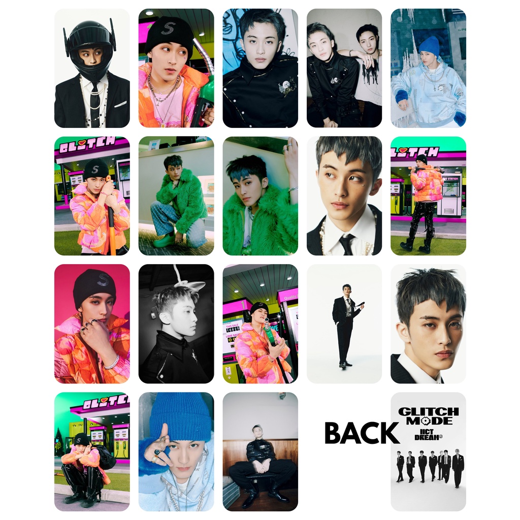 Set 18 ảnh card giấy bo góc in 2 mặt thành viên nhóm NCT DREAM - Glitch Mode