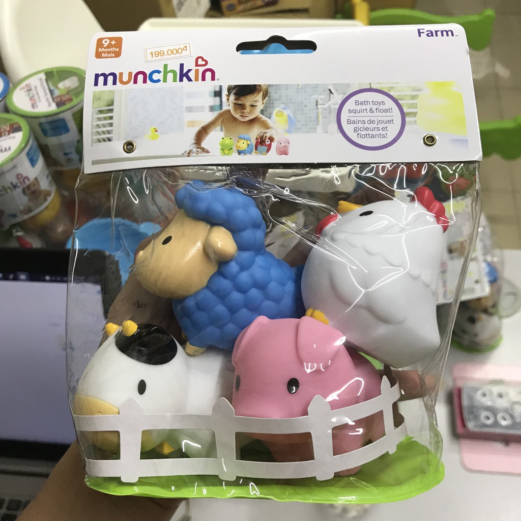 [MUNCHKIN CHÍNH HÃNG] SET ĐỒ CHƠI NHÀ TẮM 4 SINH VẬT NÔNG TRẠI MK43882