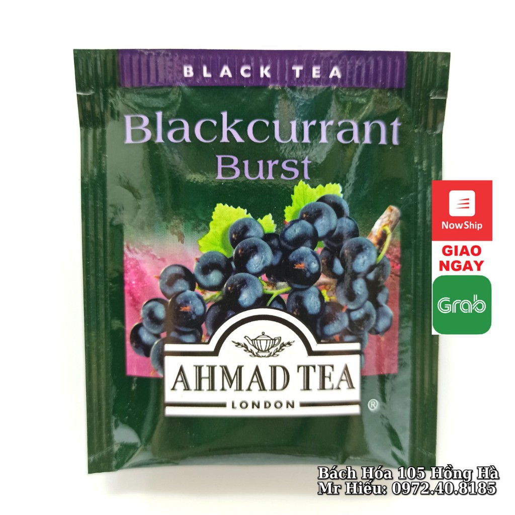 [T5/2023] Trà Ahmad Tea vị Phúc Bồn Tử hộp 20 gói - Blackcurrant Burst