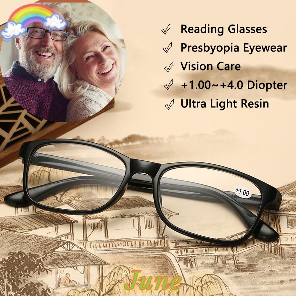 Kính Đọc Sách Gọng Nhựa Siêu Nhẹ + 1.00 ~ + 4.0 Diopter Siêu Nhẹ Nhiều Màu Sắc Cho Nam Và Nữ
