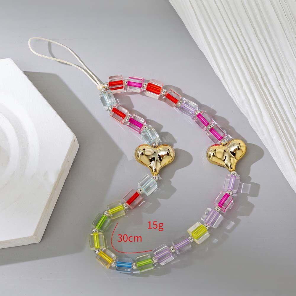 Dây Đeo Điện Thoại Dạng Chuỗi Hạt Acrylic Màu Kẹo Ngọt