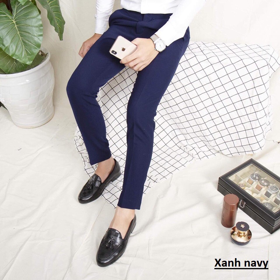 Quần tây âu nam dáng ôm ống côn vải chống nhăn cao cấp không bai không xù - QA01 | BigBuy360 - bigbuy360.vn