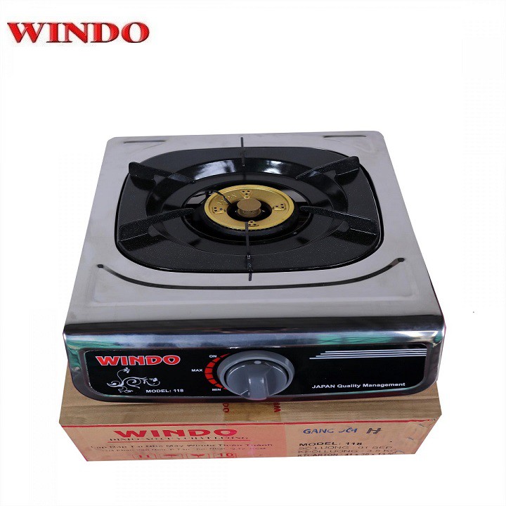 BẾP GAS DƯƠNG ĐƠN MẶT INOX WINDO - HÀNG CHĨNH HÃNG