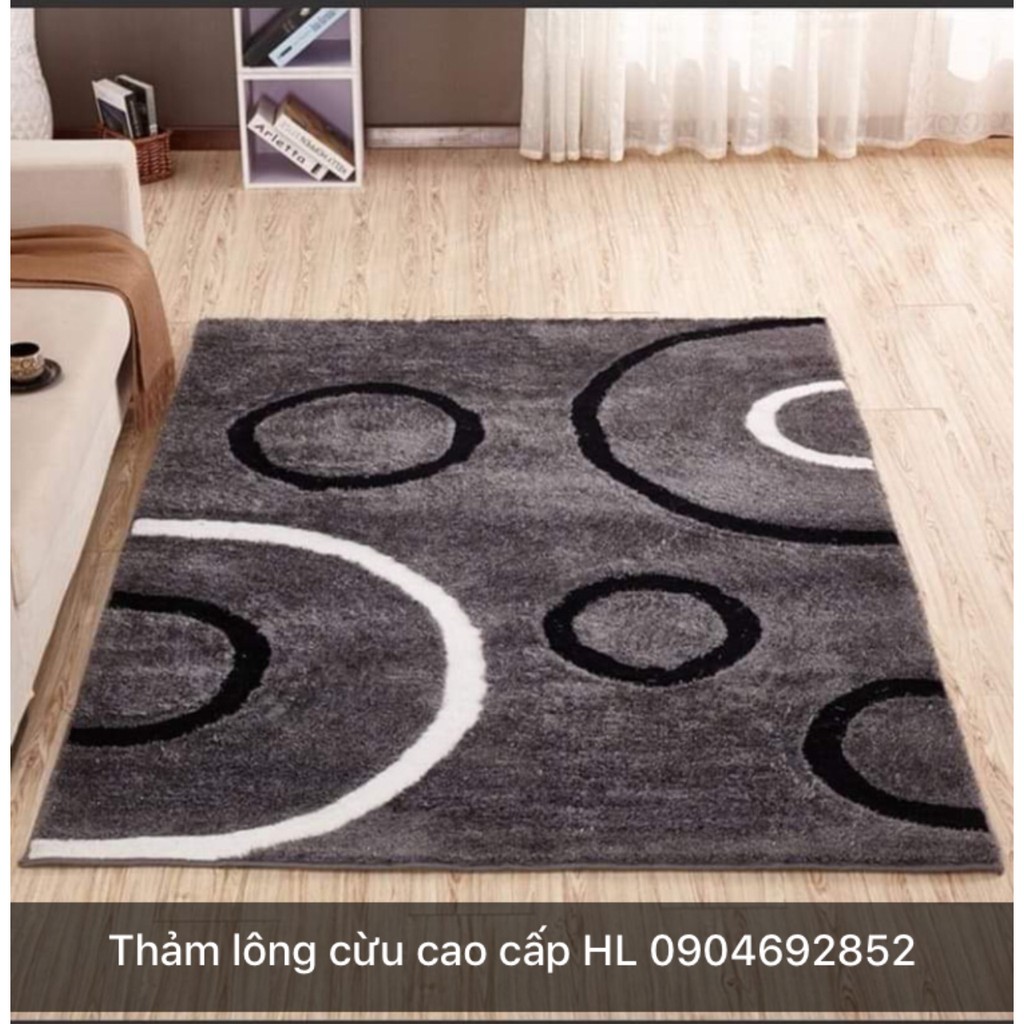 Thảm Trải Sàn Phòng Khách Lông Cừu Cao Cấp Khổ 1.6 x 2.3m