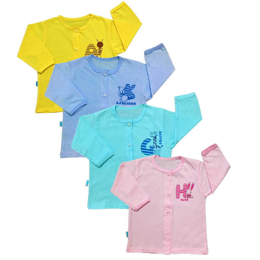 Áo sơ sinh Tay Dài Màu Cài Giữa Thái Hà Thịnh, Size 1-5 cho bé sơ sinh -12kg, Chất vải cotton 100% mềm, mịn, thoáng mát