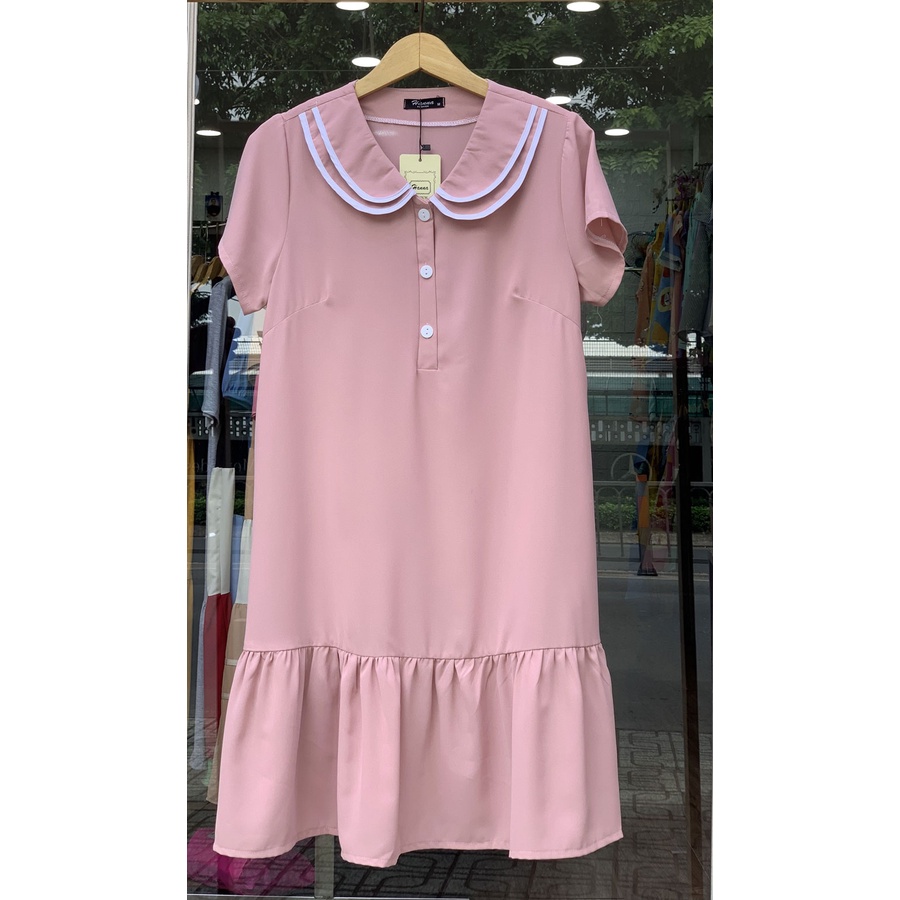 [HANNA] Đầm bầu công sở đẹp tphcm chất vải đũi không nhăn cao cấp thoáng mát đặc biệt cho bầu 1.55m trở xuống