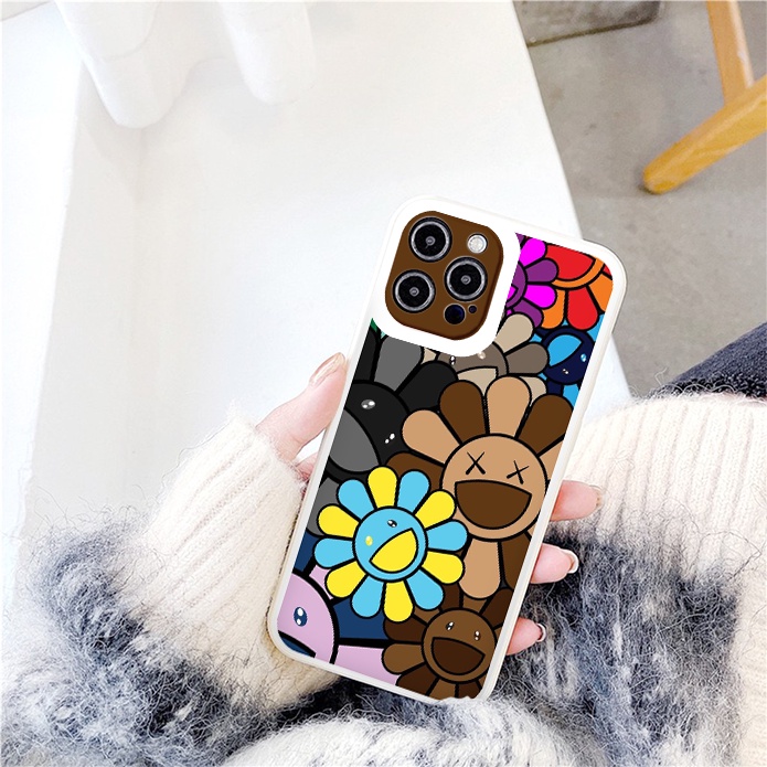 Ốp iphone - Ốp lưng iphone cạnh vuông viền camera hoa mặt cười dành cho ip 6 đến 14promax - ng118