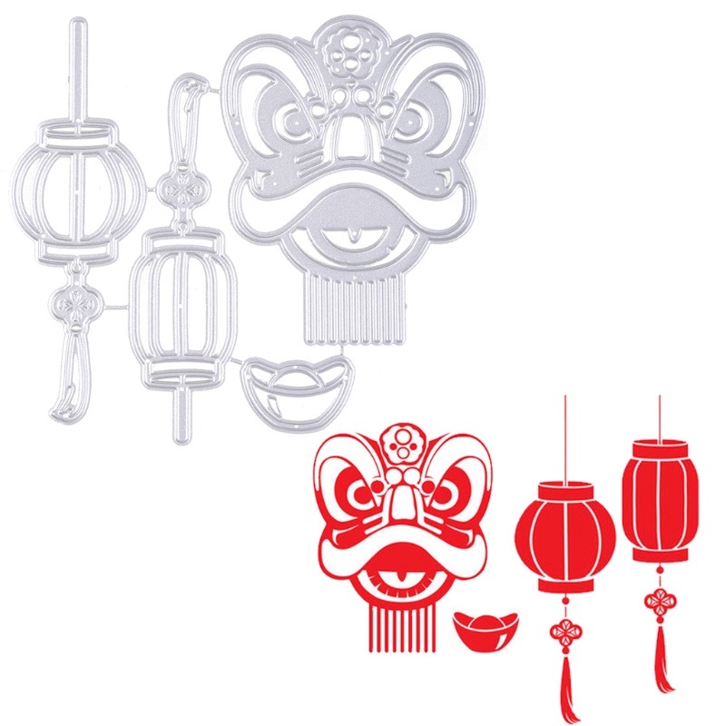 Khuôn cắt giấy làm từ kim loại hình chúc mừng năm mới trang trí sổ lưu niệm