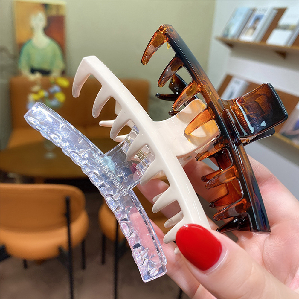 Kẹp tóc nhựa acrylic cỡ lớn phong cách thời trang thích hợp dùng khi tắm