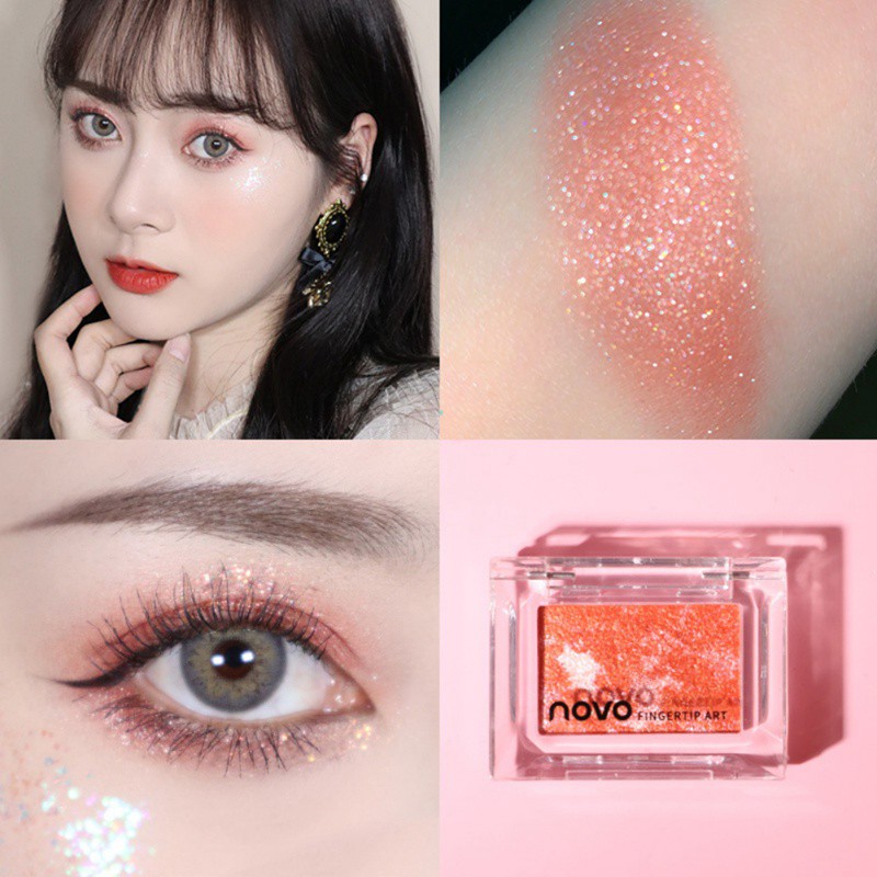 [Hàng mới về] Phấn mắt NOVO 10 màu long lanh đơn sắc chống nước lâu trôi | BigBuy360 - bigbuy360.vn