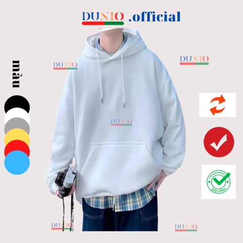 Áo Hoodie Trơn Nam Nữ Mặc Cặp Dáng Rộng Loại Đẹp Màu Đen Trắng HD101