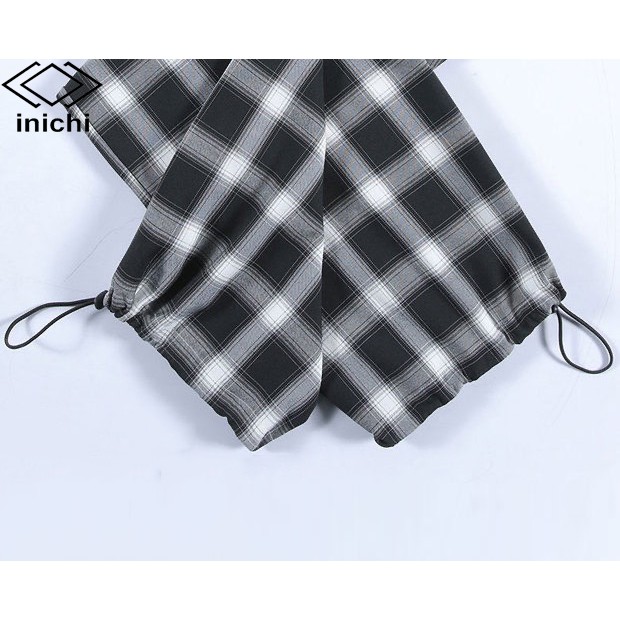 Quần caro nữ INICHI cá tính có dây rút ống Q885 | BigBuy360 - bigbuy360.vn