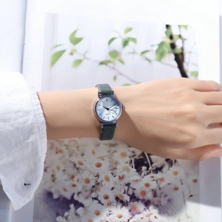 Đồng hồ nữ dây da KS07 mặt tròn nhỏ dây da mềm êm tay, mặt vạch đơn giản