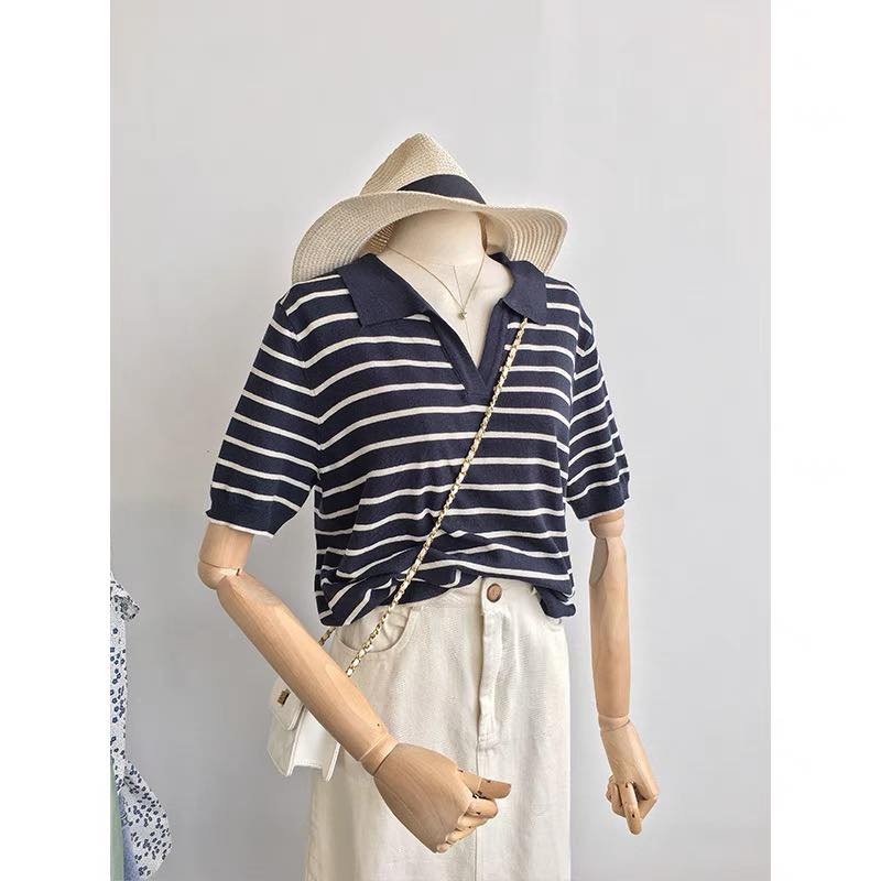 [Mã SMA071008 hoàn 10K xu đơn 0Đ] ÁO LEN MỎNG MONGTAGHI KẺ CỔ BẺ KOREAN AL930 | BigBuy360 - bigbuy360.vn