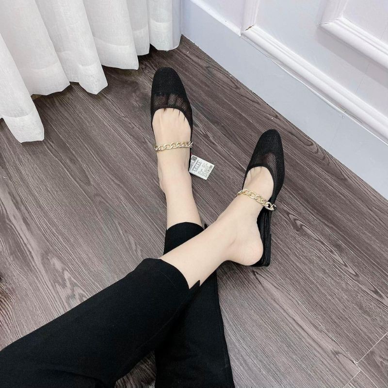 V(ẢNH THẬT) Dép Sục Lưới Zara Quai Xích Mềm Êm Fullbox Tem Hãng