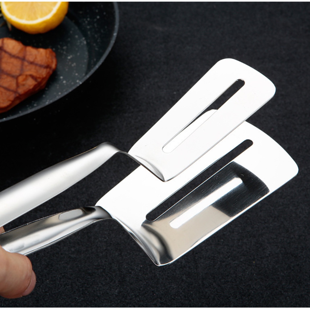 Xẻng inox gắp thức ăn/ kẹp gắp đồ thức ăn nóng/ chiên nướng thực phẩm đa năng đồ dùng nhà bếp