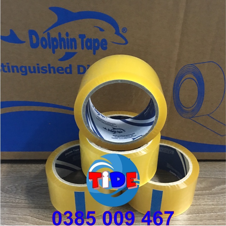 6 cuộn (48mm x 50M) Băng dính không kêu Dolphin – Băng keo OPP không ồn khi sử dụng – Chuyên dùng đóng gói hàng hoá