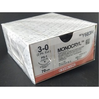 Shop Q10-giao nhanh 30phút - đặt Nowship}Chỉ Monocryl 3/0 Một kim tam giác PS-1 (24mm 3/8c) 70cm  Y683H giá rẻ