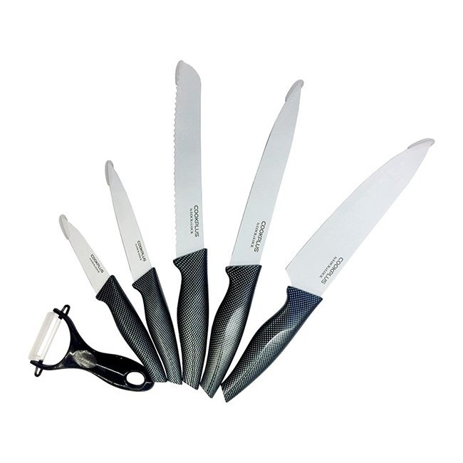 Bộ dao nhà bếp cao cấp 6 món CookPlus Lock&Lock CKK101S01 (Đen trắng)