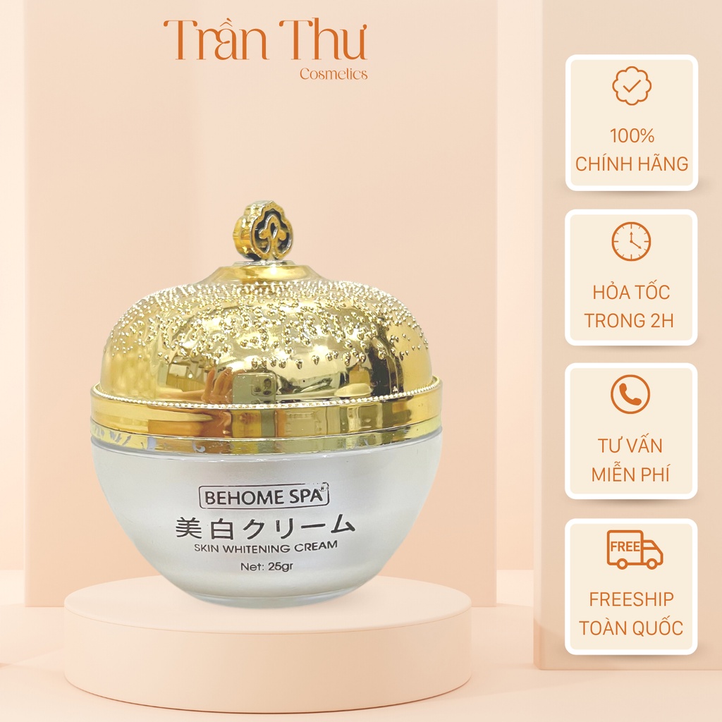 Kem face dưỡng trắng da Nhật Bản Behome Spa Skin Whitening Cream mờ thâm nám tàn nhang