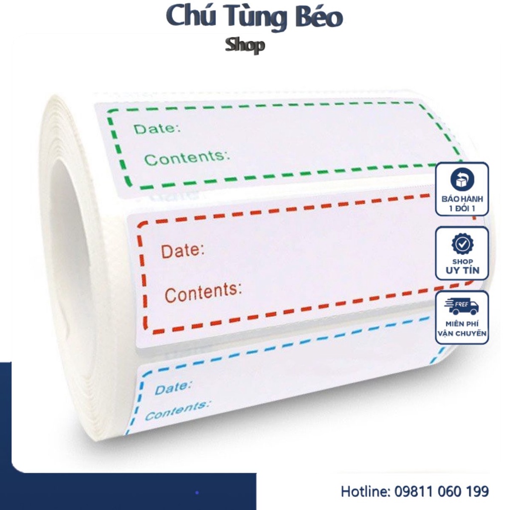 Giấy Nhớ - Giấy Note/Ghi Chú Không Thấm Nước, Dán Lọ Gia Vị, Hộp Đựng Đồ Ăn, Túi Đựng Thực Phẩm Trong Tủ Lạnh