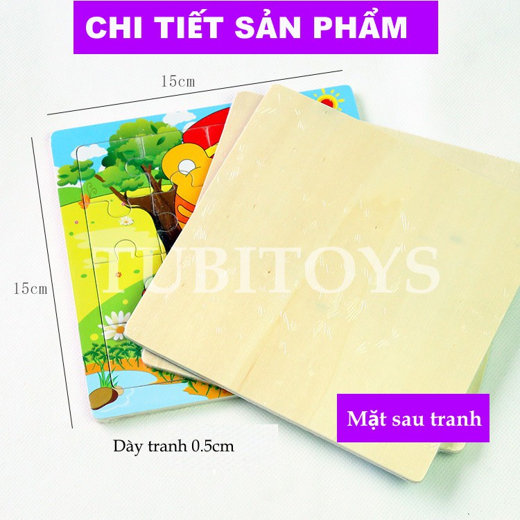 ĐỒ CHƠI XẾP HÌNH BẰNG GỖ 16 MIẾNG GHÉP CHO BÉ CAO CẤP