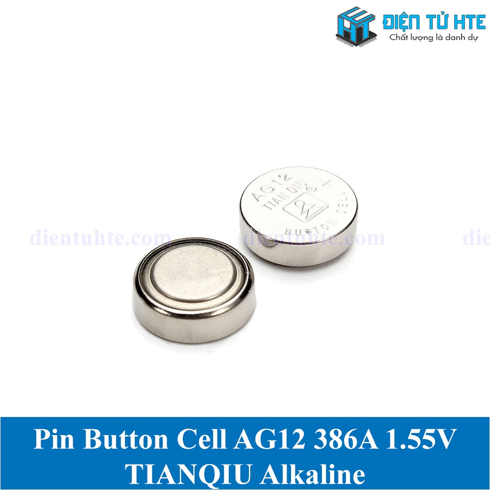 Pin cúc áo TIANQIU AG12 LR43 386A 1.55V Alkaline (Trong vỉ)