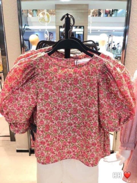 Áo hoa nhí vàng vải thô lụa QC