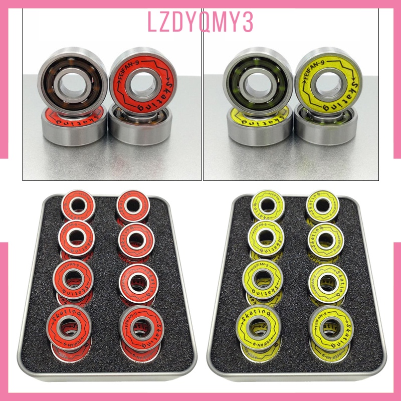 Hausgarden 16Pc Ván Trượt Dài Vòng Bi Chính Xác ABEC 9 Cho Giày Trượt Nội Tuyến