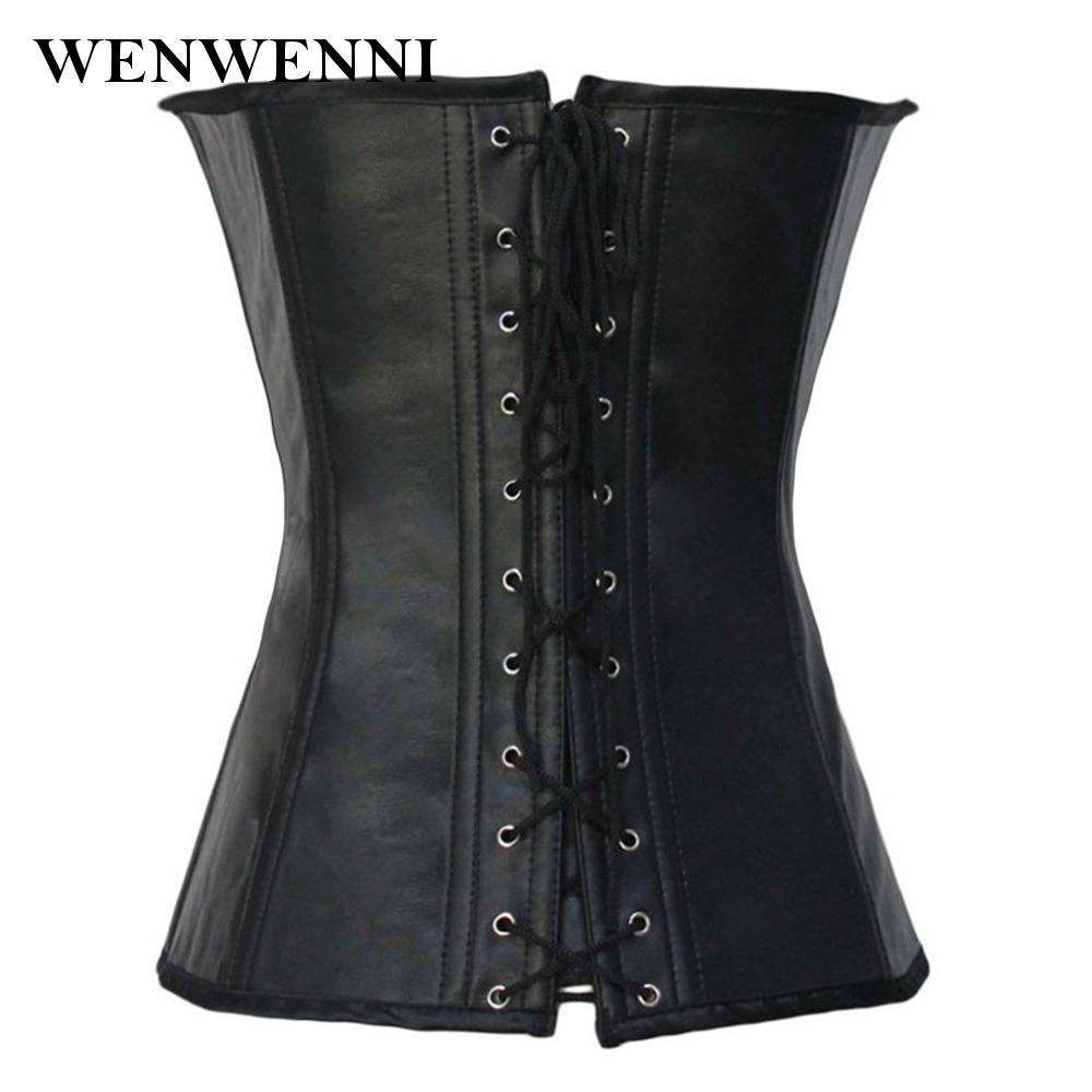 Áo Corset Da Pu Màu Đen Phong Cách Vintage | BigBuy360 - bigbuy360.vn