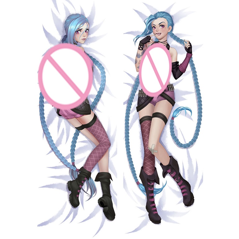 Vỏ Gối In Hình Nhân Vật Jinx Dakim Sakura Otaku Hai Mặt Kích Thước 60x180cm