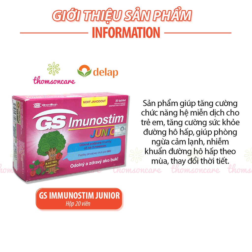Tăng đề kháng, giảm ho cho bé Smartbibi Imunic, GS Imunostim Junior, Broncamil Bimbi, Xịt họng Xuyên Tâm Liên bảo vệ bé