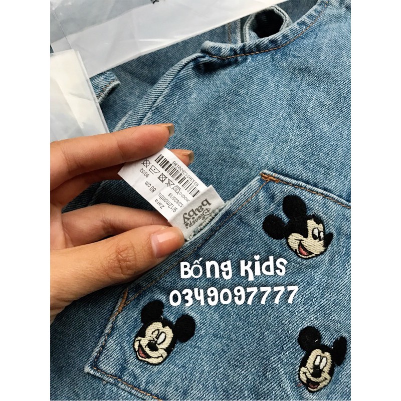 Yếm Váy Denim Bé Gái Mickey ZR