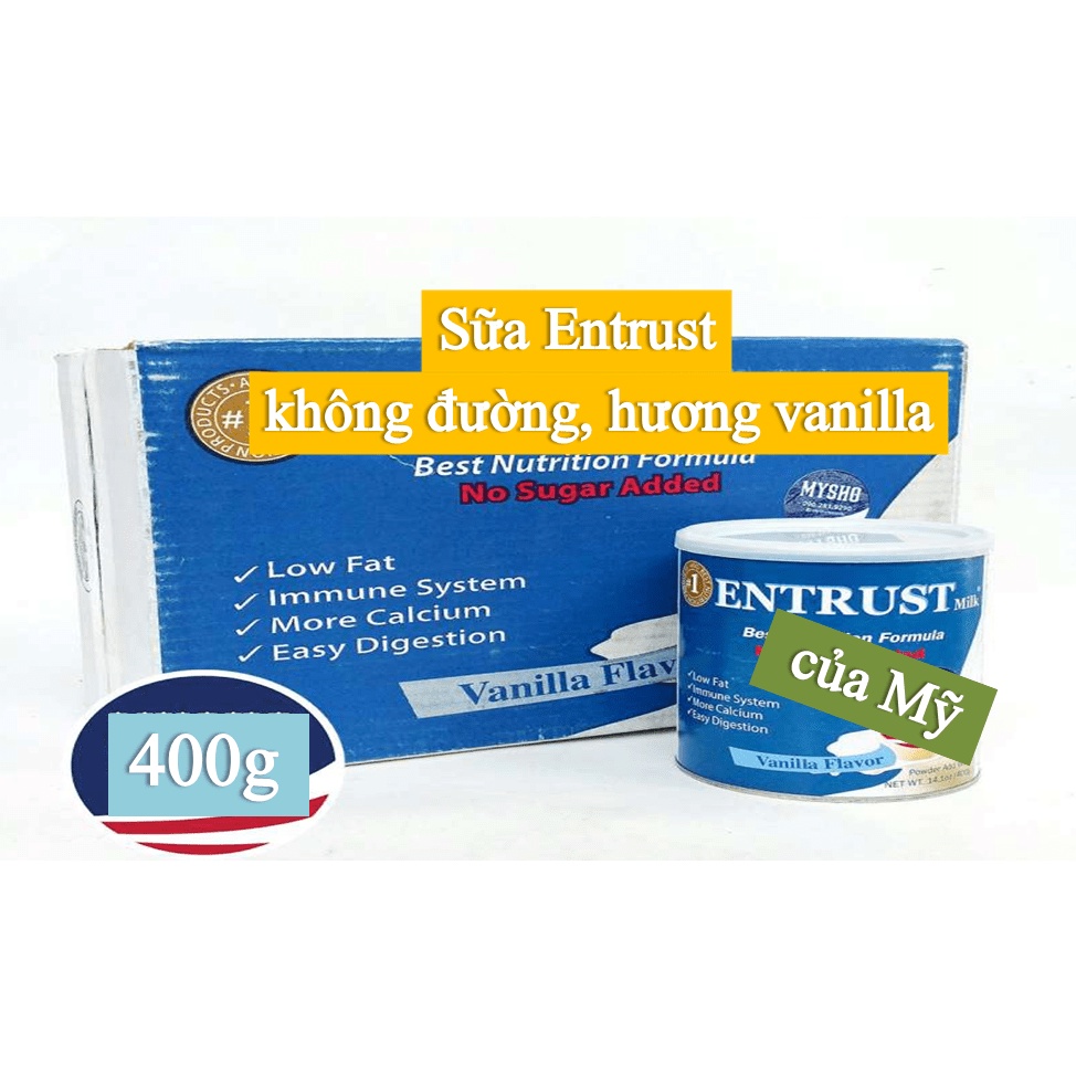 Sữa Bột Không Đường Entrust Nonfat Dry Milk 400g – Mỹ