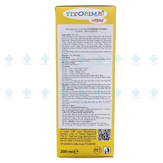Fitobimbi Vitemix - Bổ Sung Vitamin Và Khoáng Chất, Canxi Cho Bé, Vitamin B, Tăng Sức Đề Kháng (Lọ 200ml) [Chính Hãng]