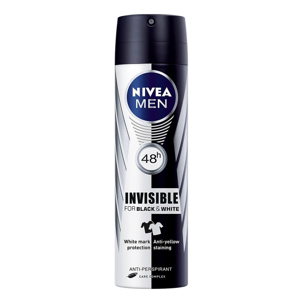 Xịt Ngăn Mùi Nam Ngừa Vết Ố Nivea Men Invisible For Black And White 150ml (Thái Lan)