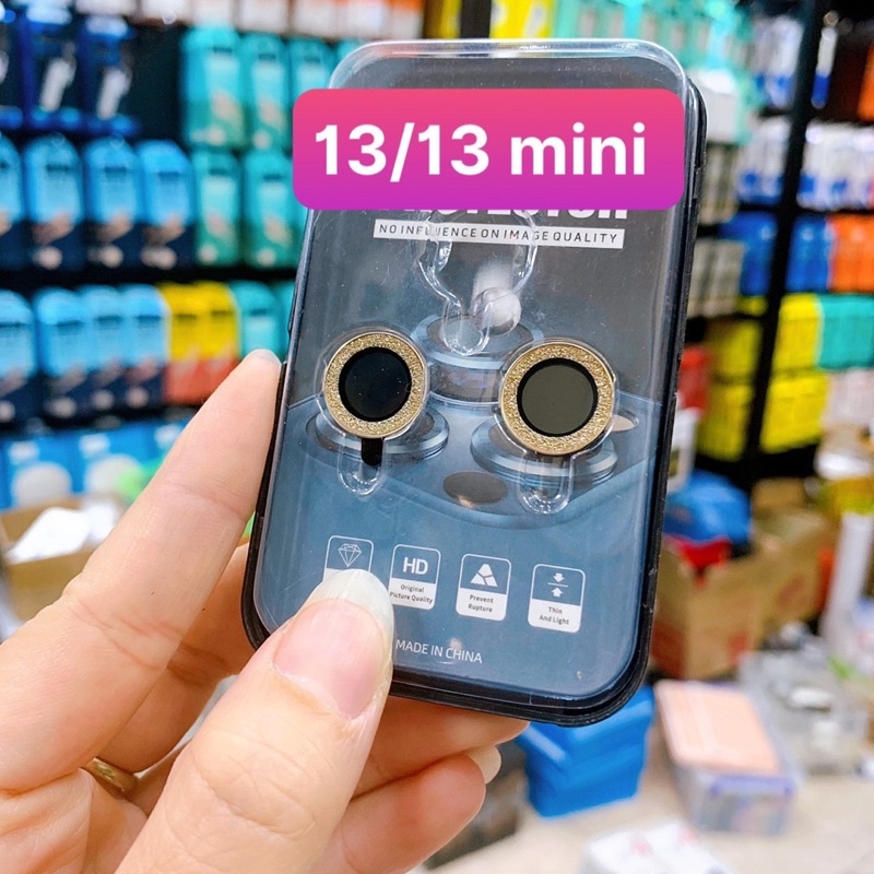 Bộ 2 mắt dán bảo vệ camera Iphone 13mini/13 nhũ siêu đẹp