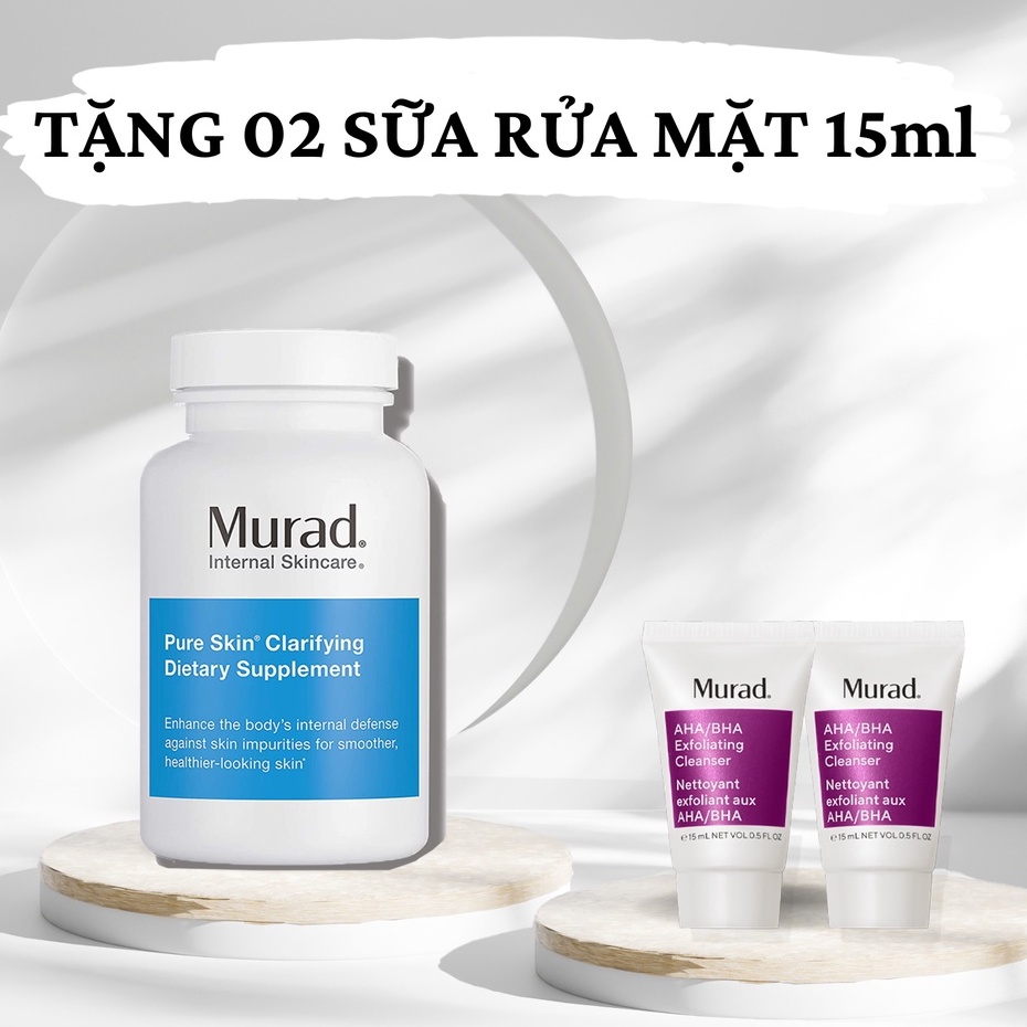 Viên Uống Giảm Mụn, Giảm Dầu Murad Pure Skin Clarifying Dietary Supplement 120 Viên