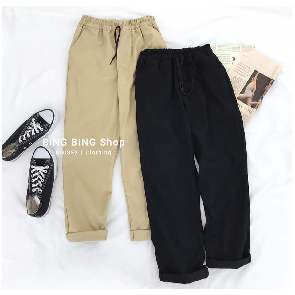 Quần Baggy Kaki Ống Rộng Unisex