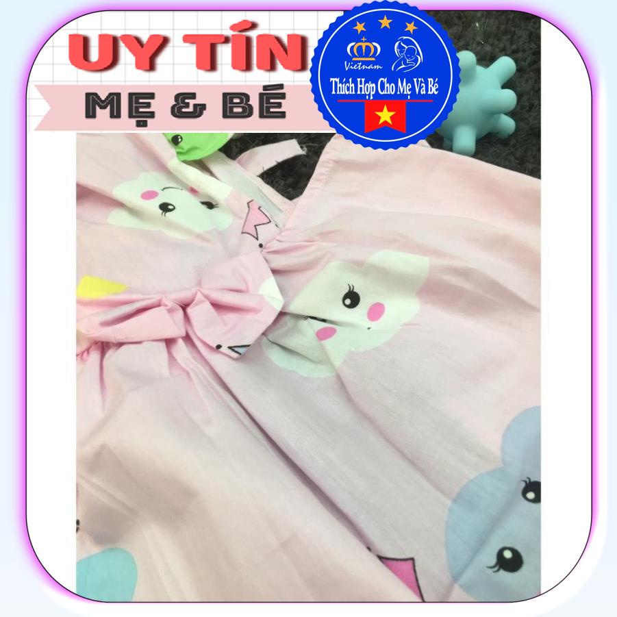 Yếm ăn kiểu đầm công chúa cotton dệt kiểu nơ (4122),  chất liệu cotton 100% , thương hiệu Aiueo Nhật Bản