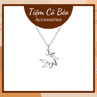 Dây chuyền/ vòng cổ bạc s925 hình lúa mì đính đá phong cách hàn quốc tiệm cô bèo accessories - dc027