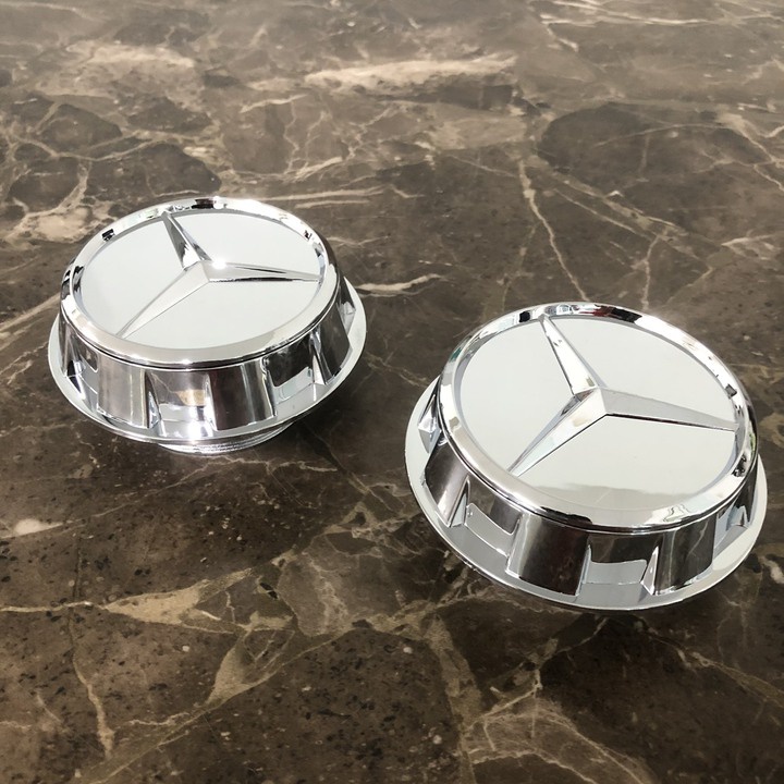 Logo chụp mâm, ốp lazang bánh xe ô tô Mercedes và Maybach, chất liệu nhựa ABS, đường kính ngoài 75mm