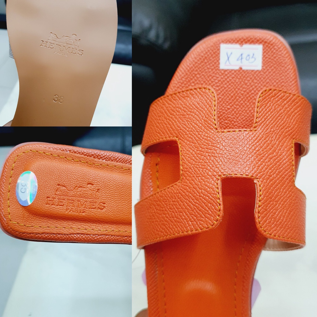 Dép Hermes Da Sần 🎀HÌNH THẬT🎀 Đế Khắc Logo Quai Mềm Thời Trang Cao Cấp H65 X403 shop diều phương