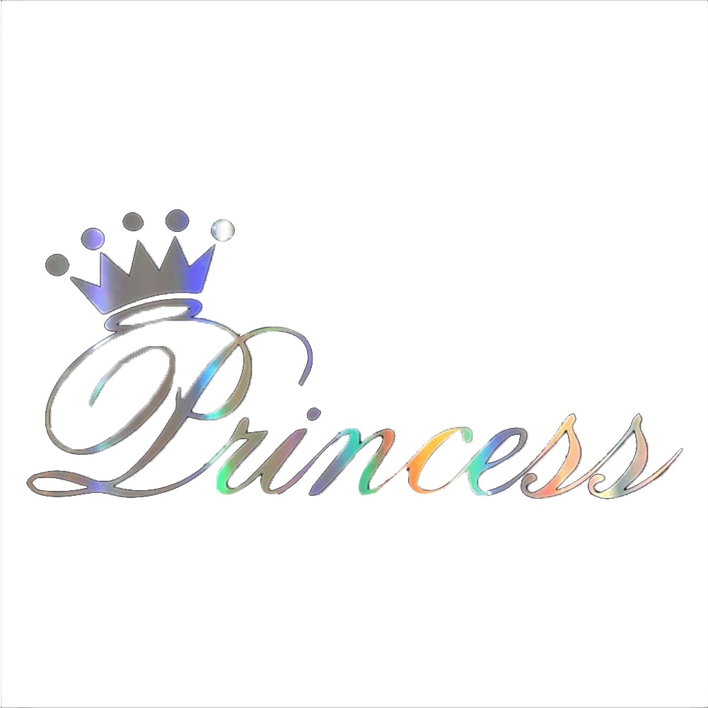 Đề Can Phản Quang Hình Vương Miện Công Chúa Trang Trí Xe Hơi