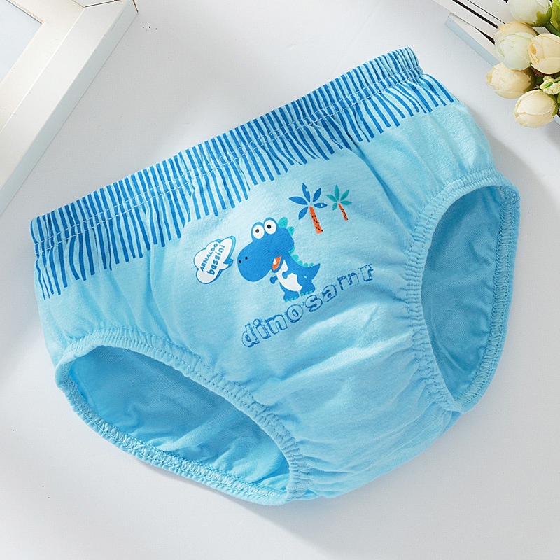 Set 5 quần lót bé trai Hàn Quốc 100% cotton mẫu Khủng Long Con