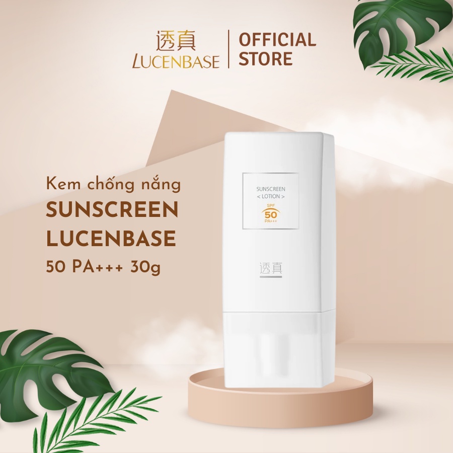 Kem chống nắng Sunscreen 50 PA +++ 30g LUCENBASE chống bức xạ tia UV cực tốt