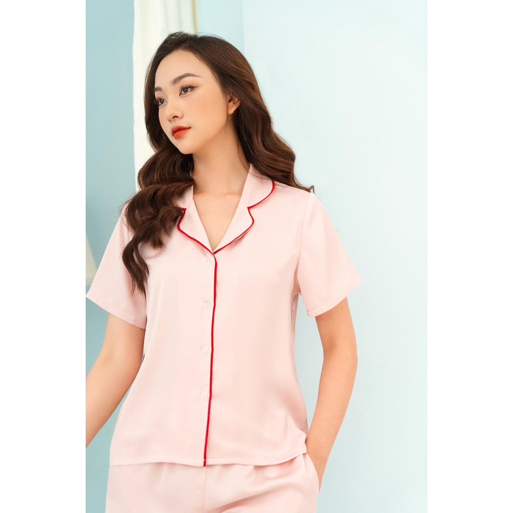 Bộ Ngủ Lụa Pijama Trơn Loirechic LPN03