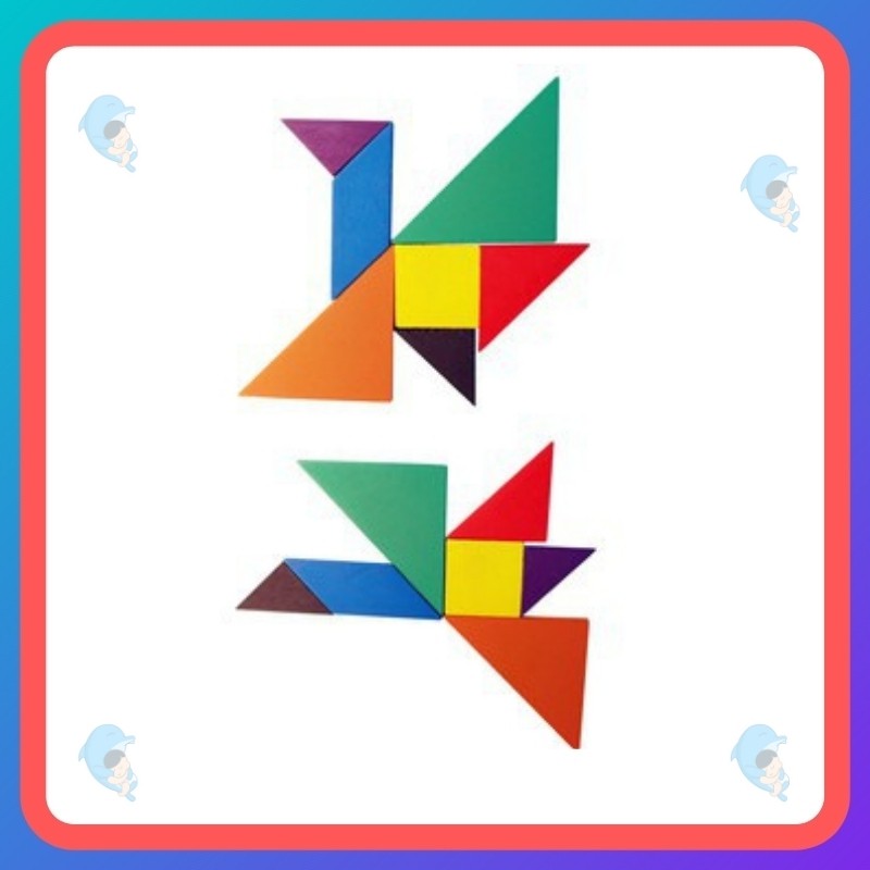 Đồ Chơi Trí Uẩn Tangram - Đồ Chơi Giáo Dục Giúp Bé Phân Biệt Màu Sắc Hình Khối Phát Triển Tư Duy