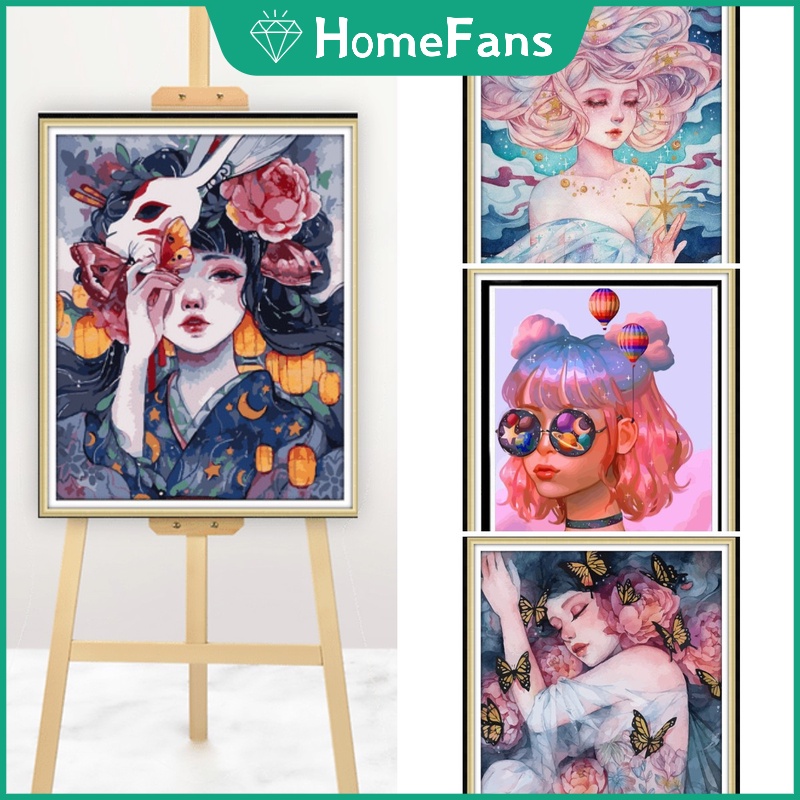 Bộ tranh sơn dầu 40X50CM tự làm trang trí nội thất